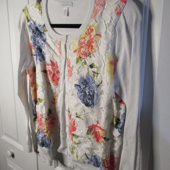 Charter Club Lace-Front Cardigan - Picture 2 of 4